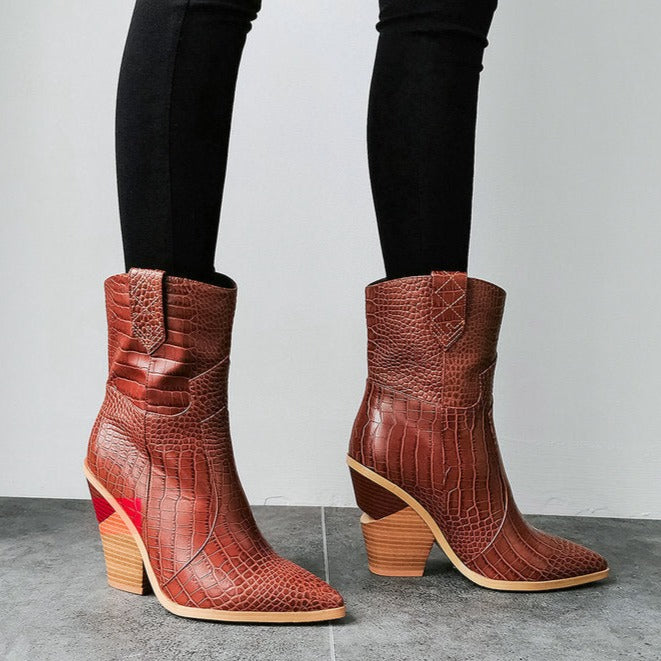 Size 12 pull on wedge heels booties pointed toe