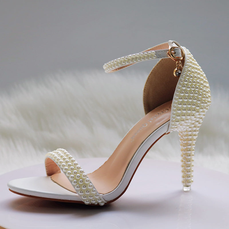 size 11.5 women rhinestone sandals stiletto heel wedding sandals