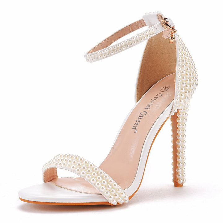 size 11.5 women rhinestone sandals stiletto heel wedding sandals