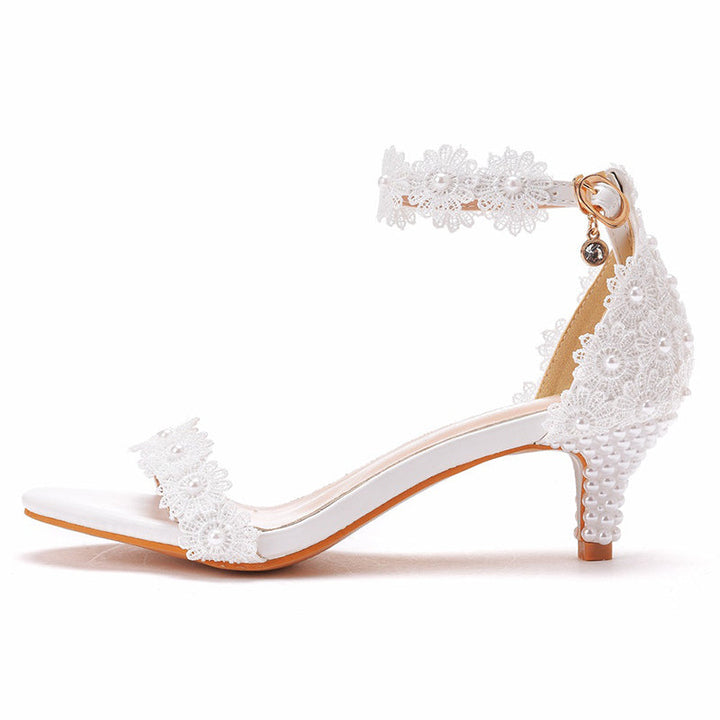 size 11.5 women wedding sandals lace flower rhinestone sandals