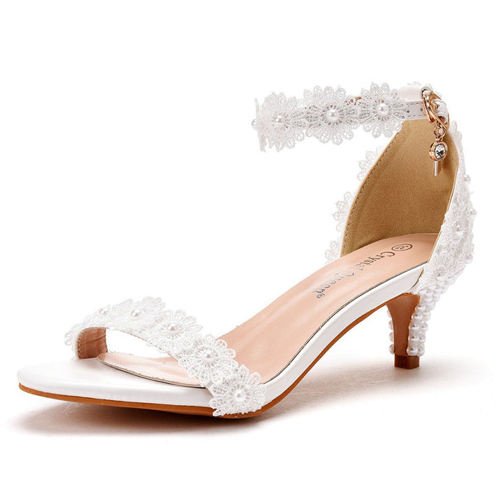 size 11.5 women wedding sandals lace flower rhinestone sandals
