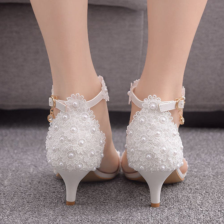 size 11.5 women wedding sandals rhinestone lace white sandals