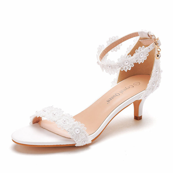 size 11.5 women wedding sandals rhinestone lace white sandals