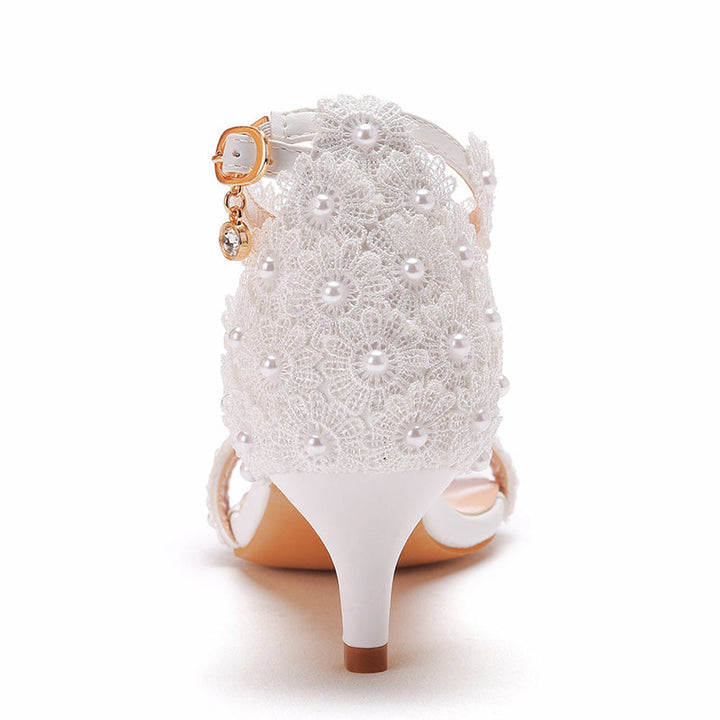 size 11.5 women wedding sandals rhinestone lace white sandals