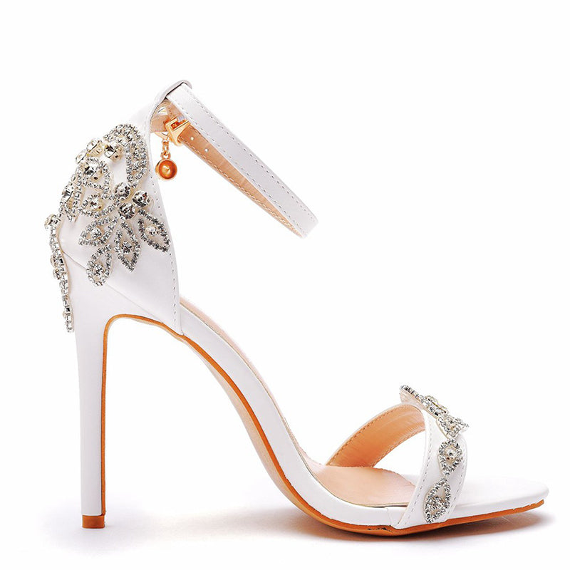 size 11.5 women wedding sandals stiletto heel rhinestone sandals