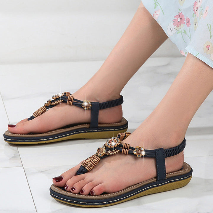 size 11 women flat sandals beach rhinestone boho sandals