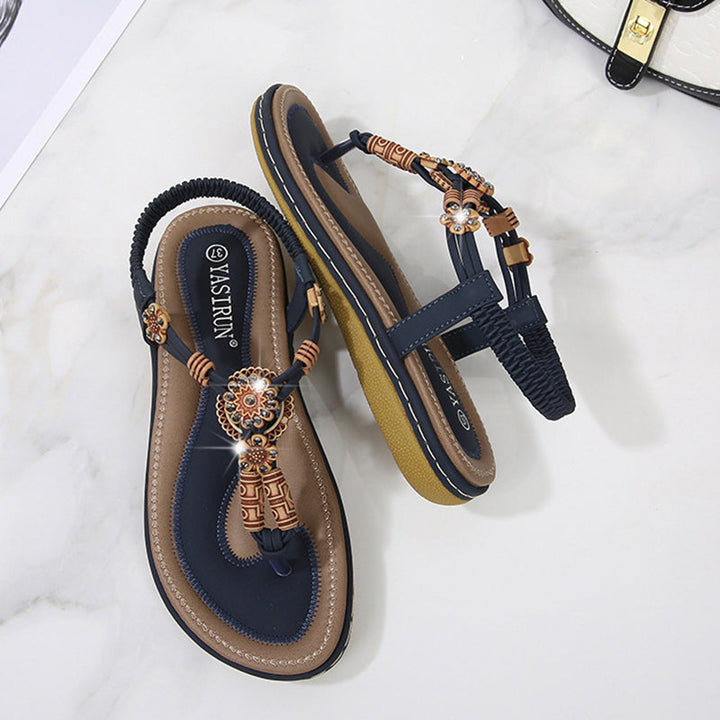 size 11 women flat sandals beach rhinestone boho sandals