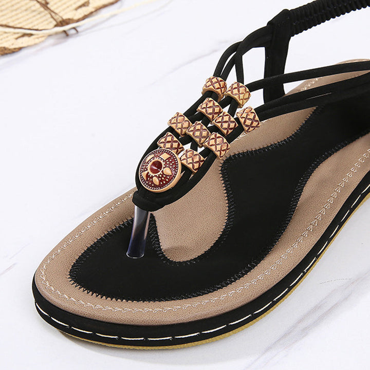 size 11 women flat sandals beaded beach boho sandals