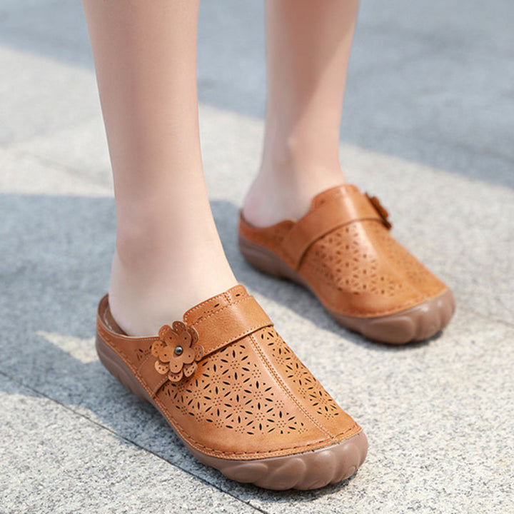 size 11 women slide sandals hollow flower closed toe sandals