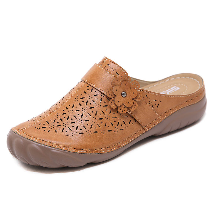 size 11 women slide sandals hollow flower closed toe sandals