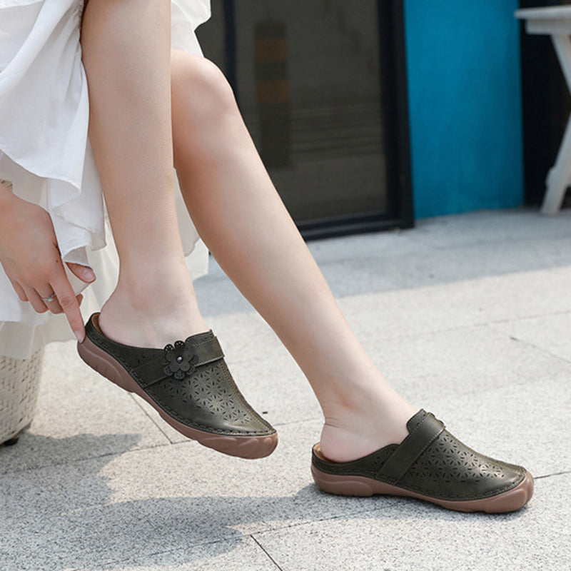 size 11 women slide sandals hollow flower closed toe sandals