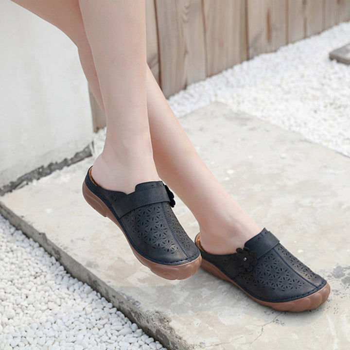 size 11 women slide sandals hollow flower closed toe sandals