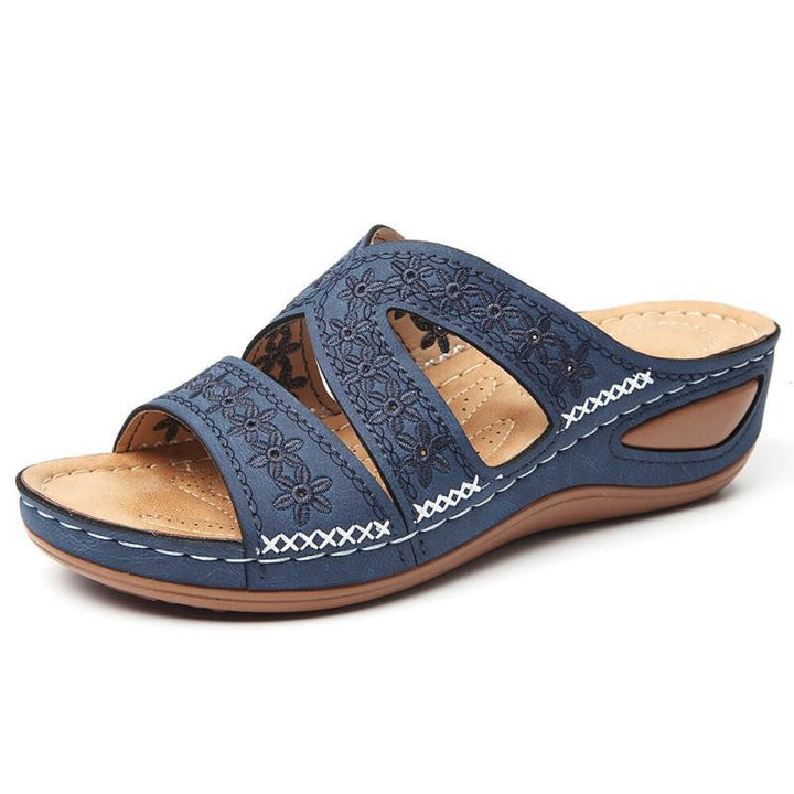 size 11 women wede sandals embroidered slip on walking sandals