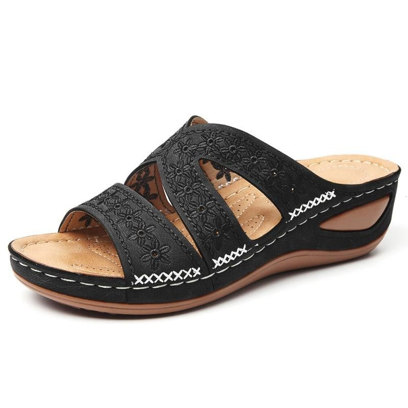 size 11 women wede sandals embroidered slip on walking sandals