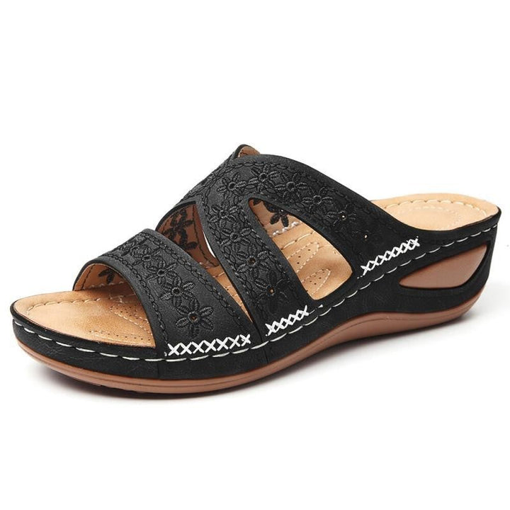 size 11 women wede sandals embroidered slip on walking sandals