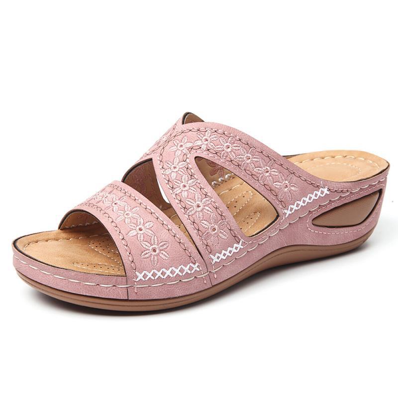 size 11 women wede sandals embroidered slip on walking sandals