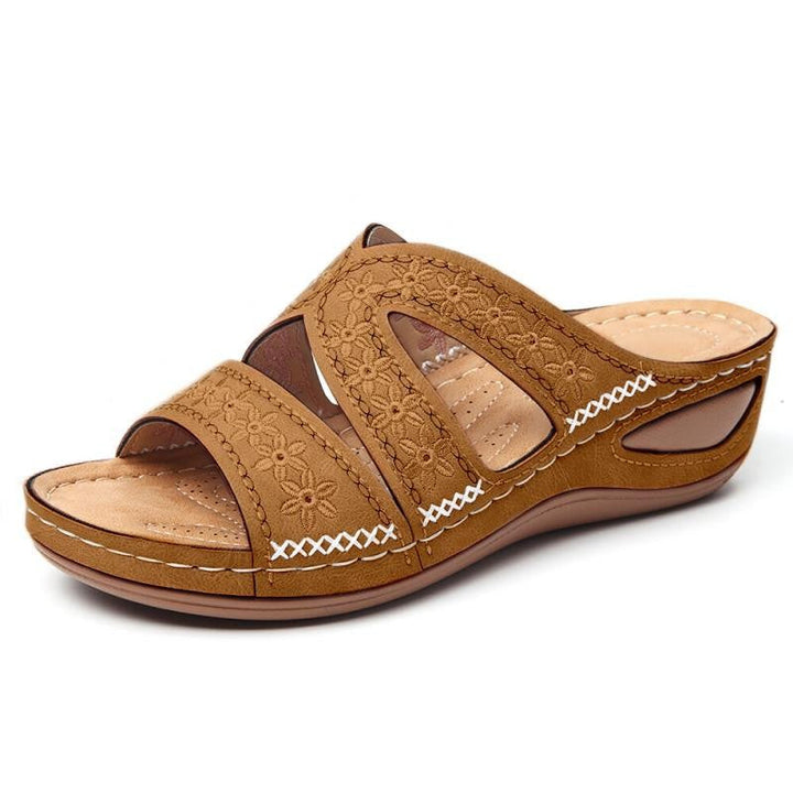 size 11 women wede sandals embroidered slip on walking sandals