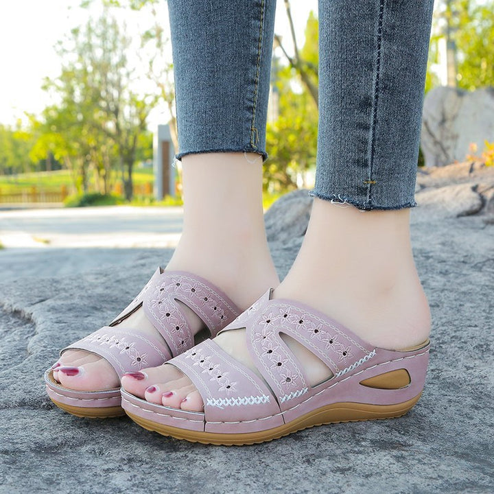 size 11 women wede sandals embroidered slip on walking sandals