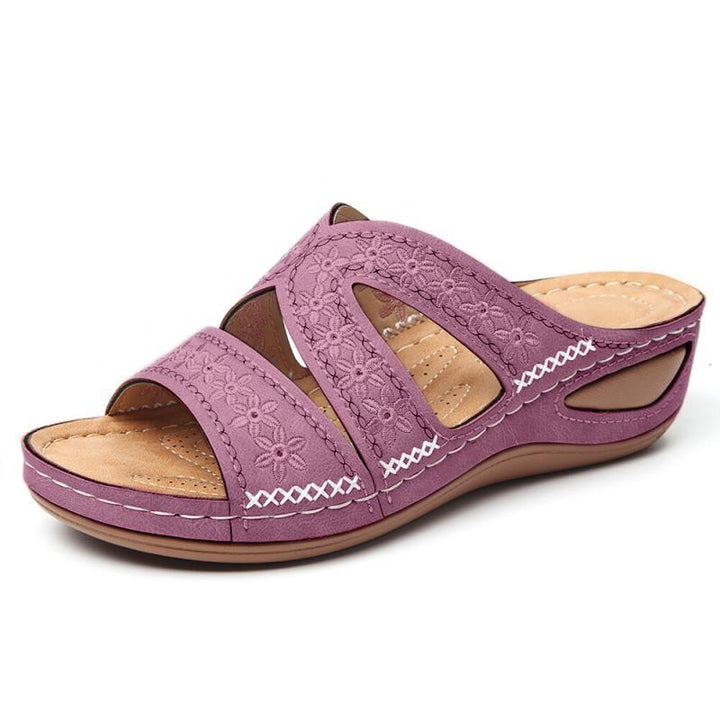 size 11 women wede sandals embroidered slip on walking sandals