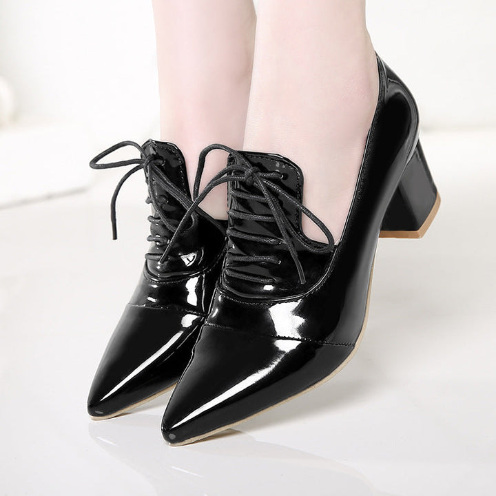 size 11.5 women heeled loafers patent leather pointed toe loafers