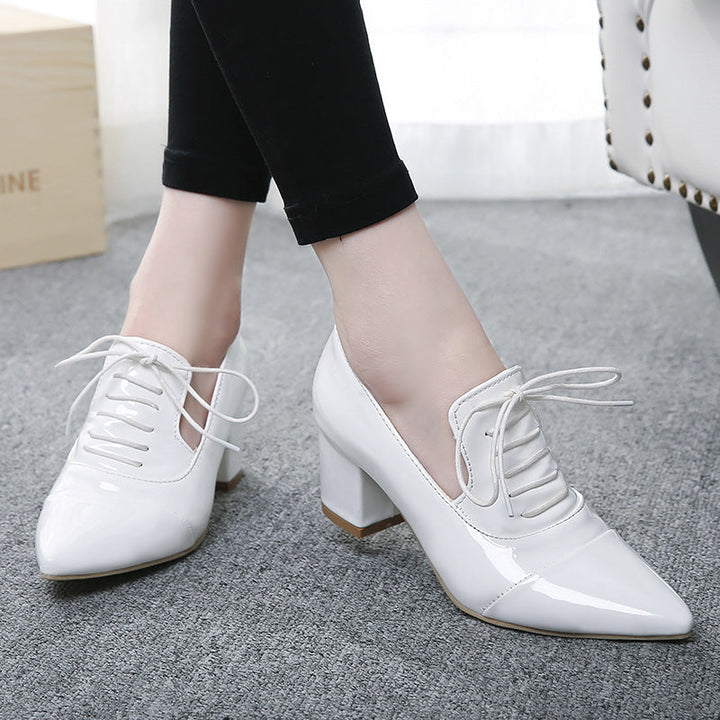 size 11.5 women heeled loafers patent leather pointed toe loafers
