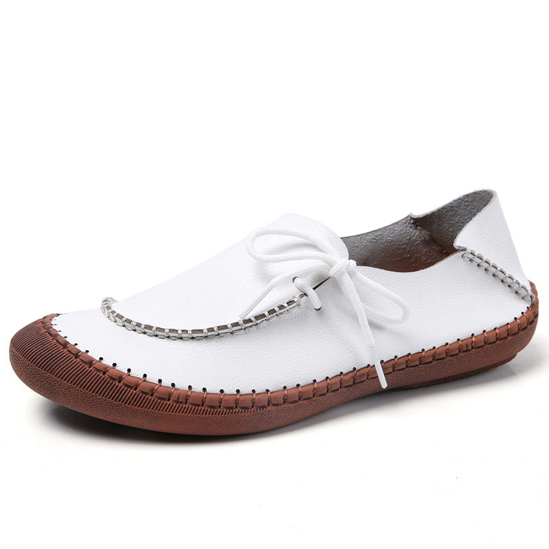 size 11.5 women loafers flat lace up stitching casual loafers