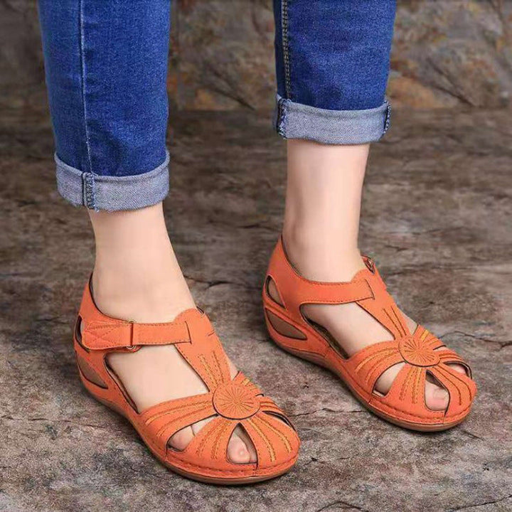 size 11 women closed toe sandals hollow walking wedge sandals