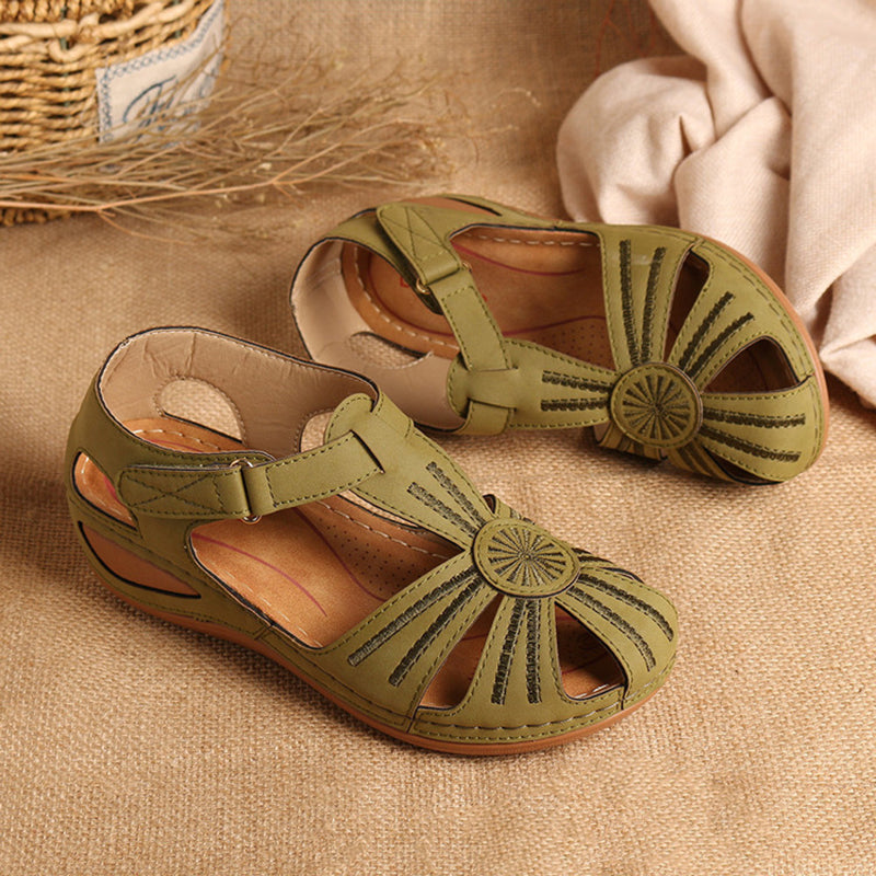 size 11 women closed toe sandals hollow walking wedge sandals