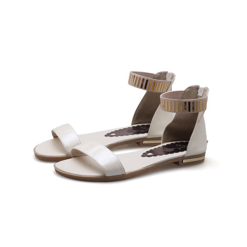 size 12 women flat sandals hollow peep toe low heel sandals