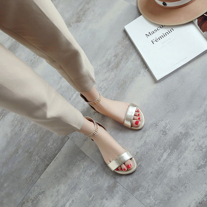 size 12 women flat sandals hollow peep toe low heel sandals