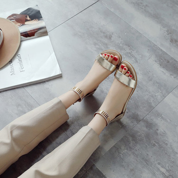 size 12 women flat sandals hollow peep toe low heel sandals