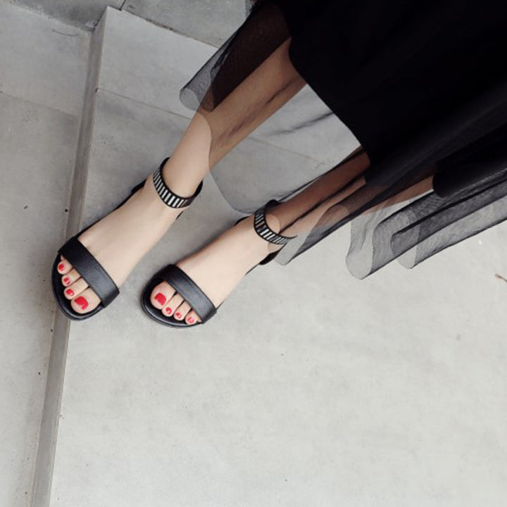size 12 women flat sandals hollow peep toe low heel sandals