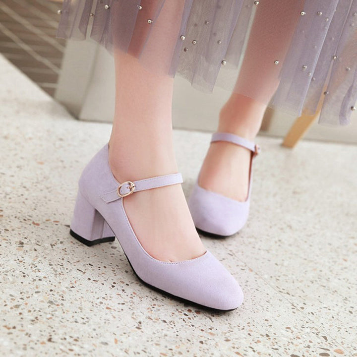 size 11 women heeled loafers suede buckle strap mary jane loafers