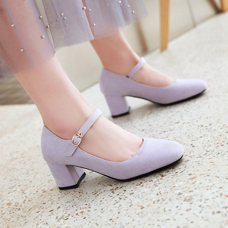 size 11 women heeled loafers suede buckle strap mary jane loafers