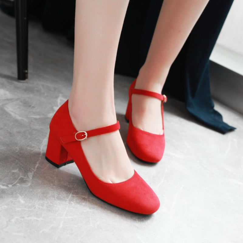size 11 women heeled loafers suede buckle strap mary jane loafers