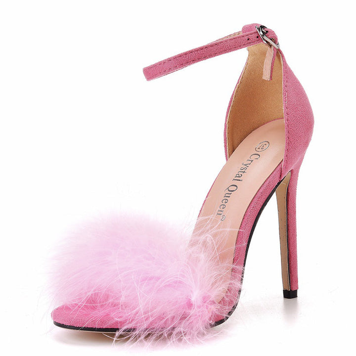 size 12 women heel sandal faux fur stiletto high heel sandals