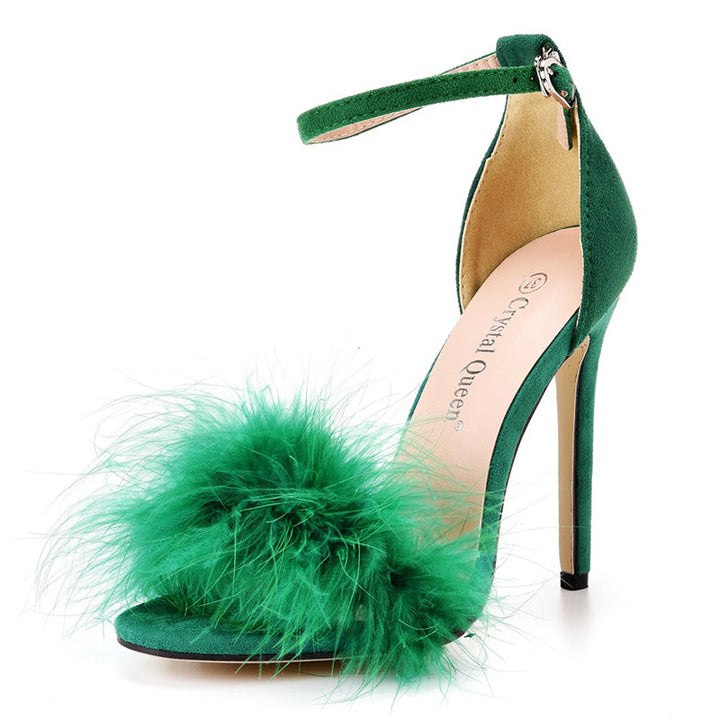size 12 women heel sandal faux fur stiletto high heel sandals