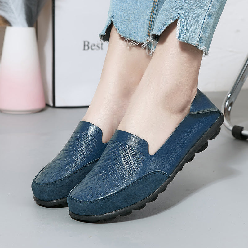 size 11 women loafers embossed hollow casual slip on loafers