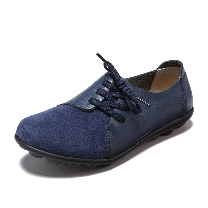 size 11 women loafers lace up patchwork flat casual loafers