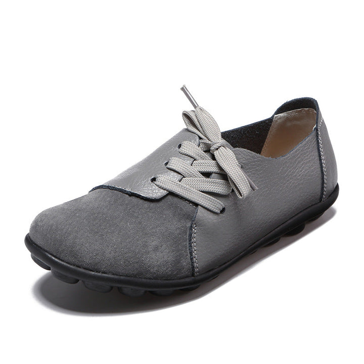 size 11 women loafers lace up patchwork flat casual loafers