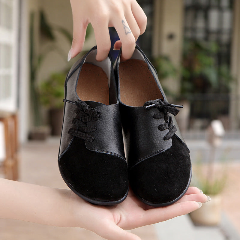 size 11 women loafers lace up patchwork flat casual loafers