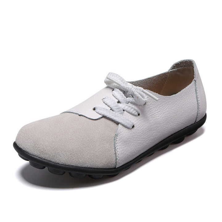 size 11 women loafers lace up patchwork flat casual loafers