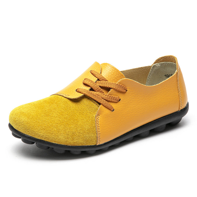 size 11 women loafers lace up patchwork flat casual loafers