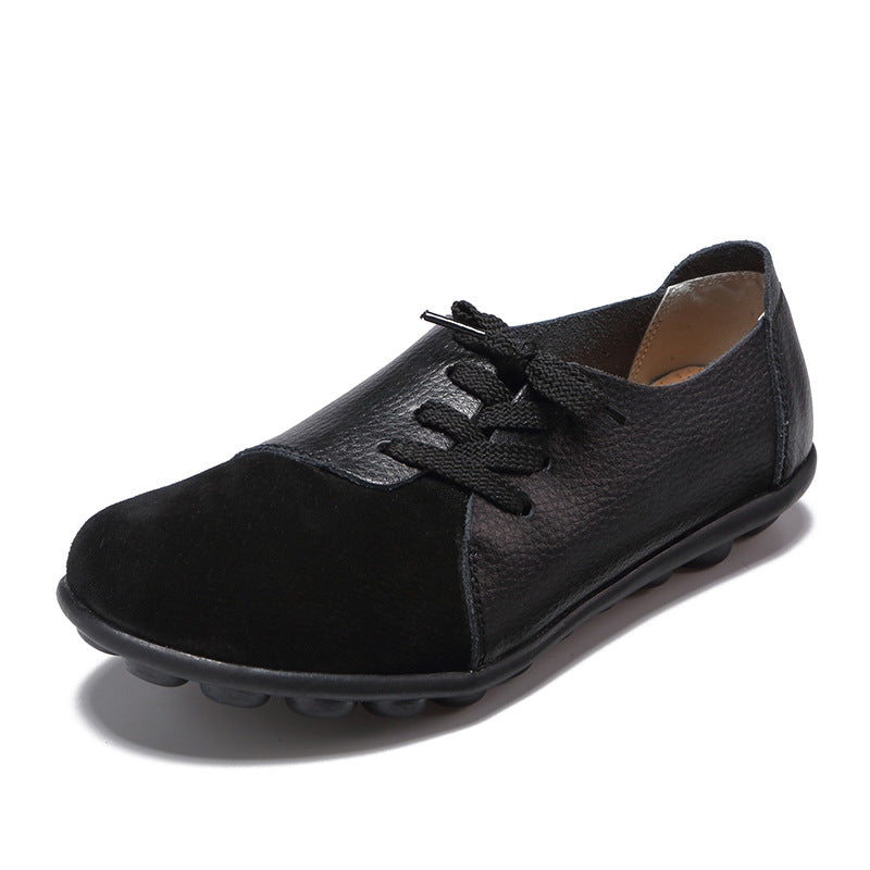 size 11 women loafers lace up patchwork flat casual loafers