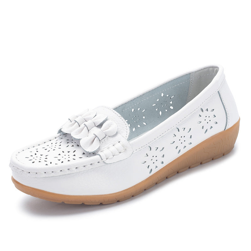 size 11 women slip on loafers bowknot hollow comfortable loafers