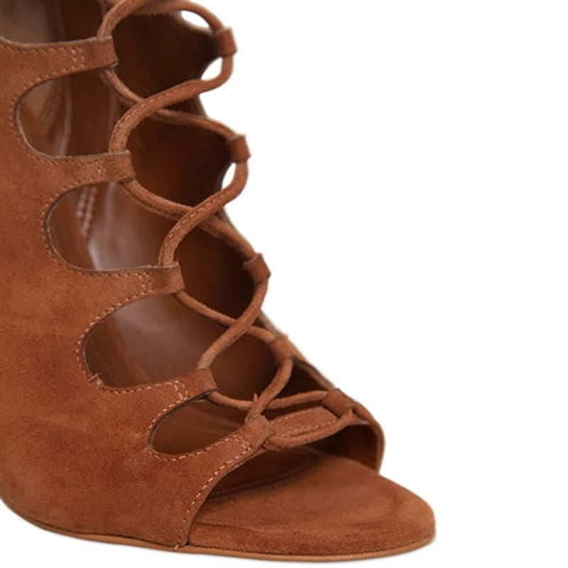 size 12 women boots sandals knee high hollow lace up heel sandal