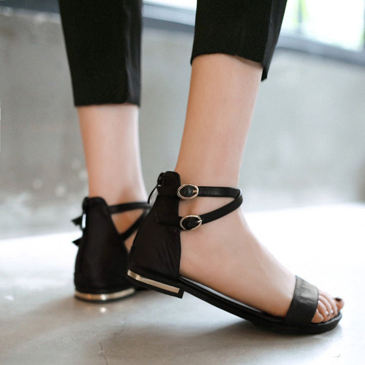 size 12 women flat sandals peep toe criss ankle strap sandals