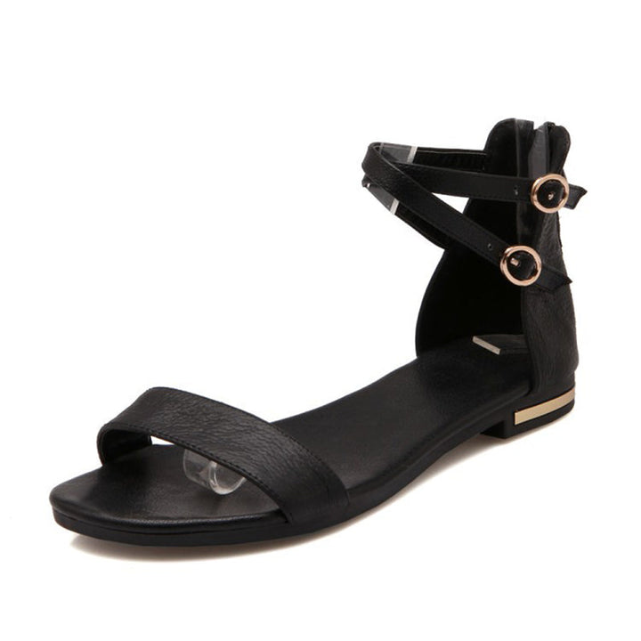 size 12 women flat sandals peep toe criss ankle strap sandals