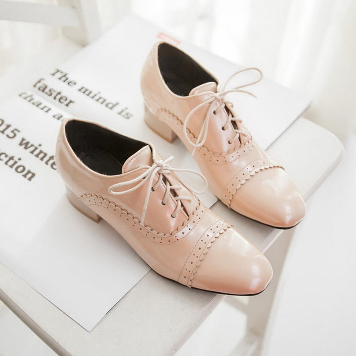 size 12 women loafers square toe lace up patent leather loafers