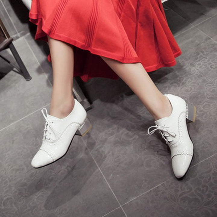 size 12 women loafers square toe lace up patent leather loafers